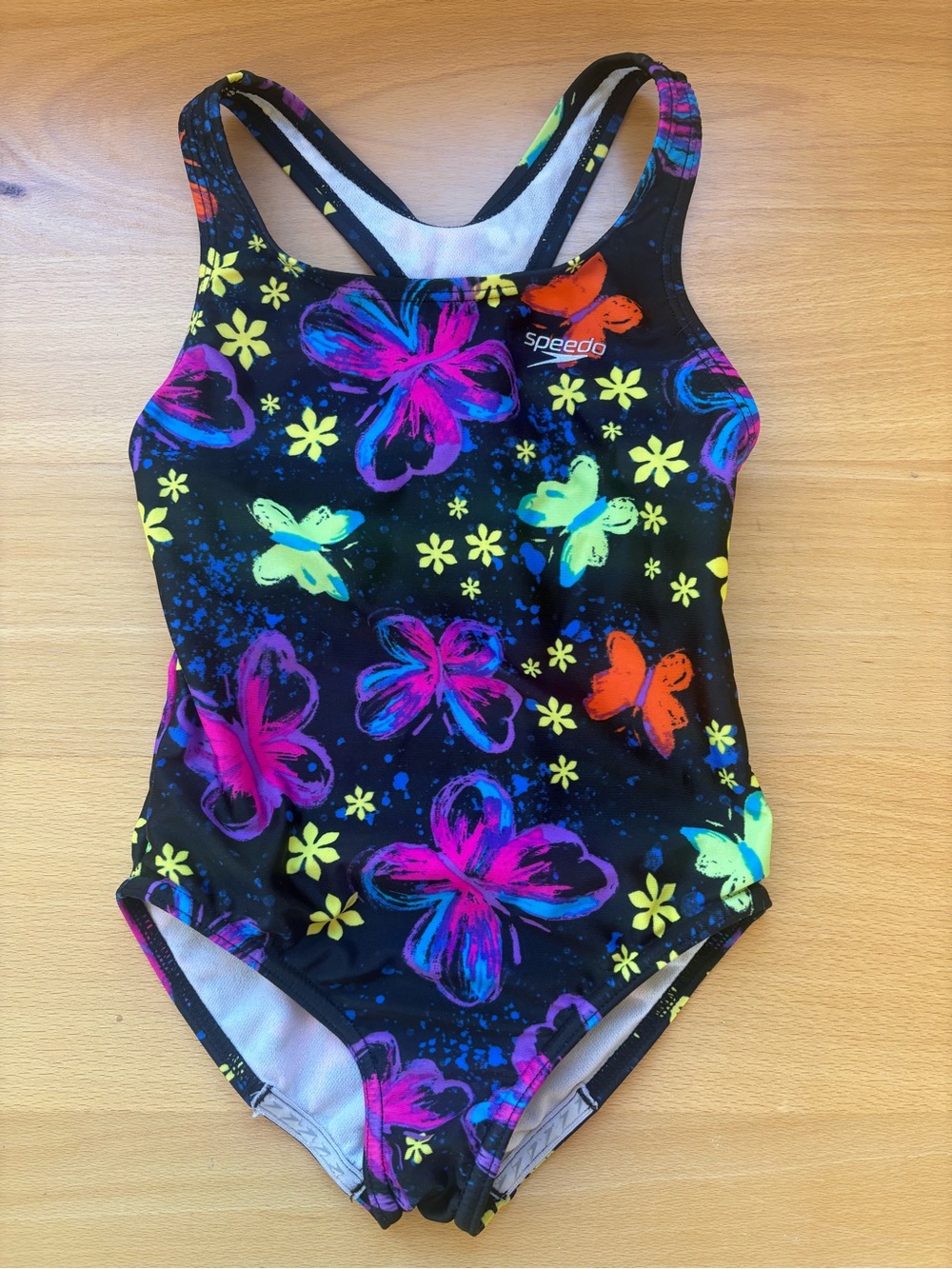 Girls Speedo Swimsuit in neon floral- fits like a 5/6 (size 7)